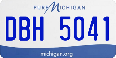 MI license plate DBH5041