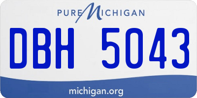 MI license plate DBH5043