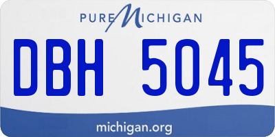 MI license plate DBH5045