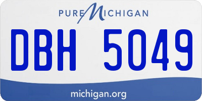 MI license plate DBH5049