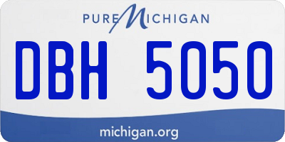 MI license plate DBH5050