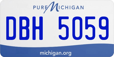 MI license plate DBH5059