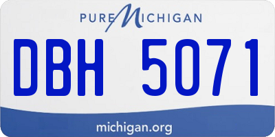 MI license plate DBH5071