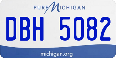 MI license plate DBH5082