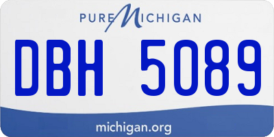MI license plate DBH5089