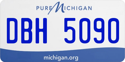 MI license plate DBH5090