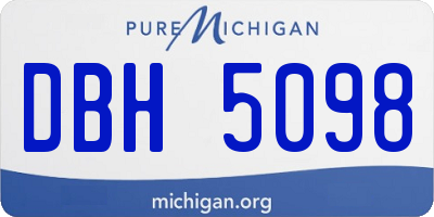 MI license plate DBH5098
