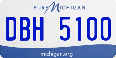 MI license plate DBH5100