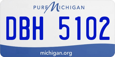 MI license plate DBH5102