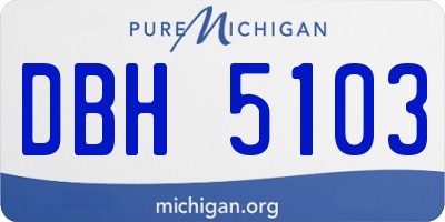 MI license plate DBH5103