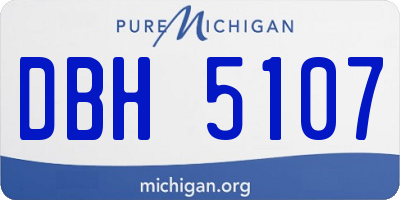 MI license plate DBH5107