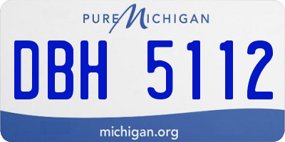 MI license plate DBH5112
