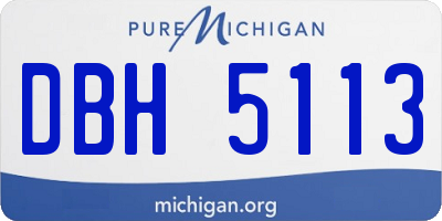 MI license plate DBH5113