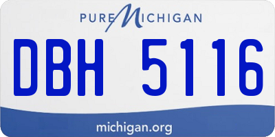 MI license plate DBH5116