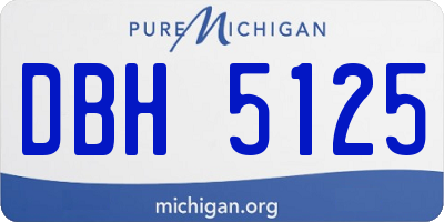 MI license plate DBH5125