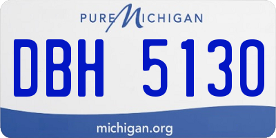 MI license plate DBH5130