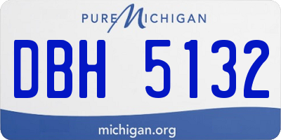 MI license plate DBH5132