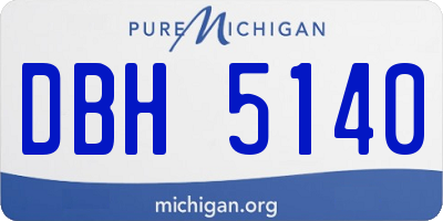 MI license plate DBH5140
