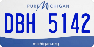 MI license plate DBH5142