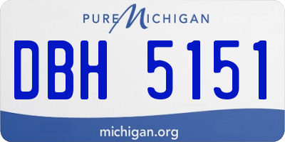 MI license plate DBH5151