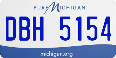 MI license plate DBH5154
