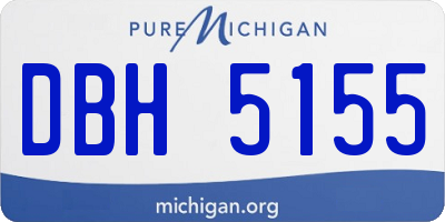 MI license plate DBH5155