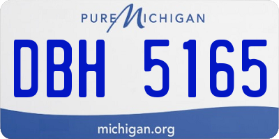 MI license plate DBH5165