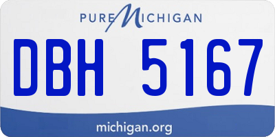 MI license plate DBH5167