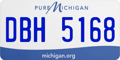 MI license plate DBH5168