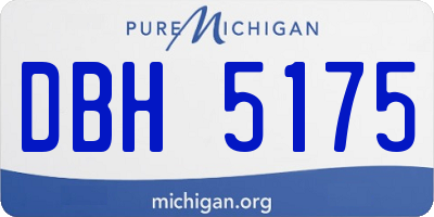 MI license plate DBH5175