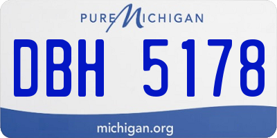 MI license plate DBH5178