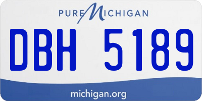 MI license plate DBH5189
