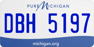 MI license plate DBH5197