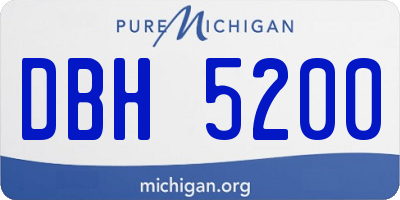 MI license plate DBH5200