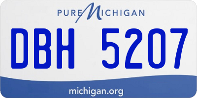 MI license plate DBH5207