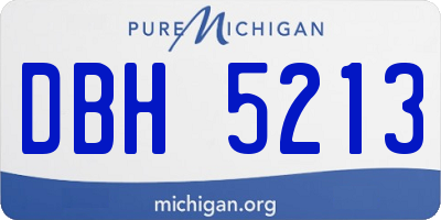 MI license plate DBH5213