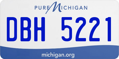 MI license plate DBH5221
