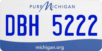 MI license plate DBH5222
