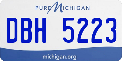 MI license plate DBH5223