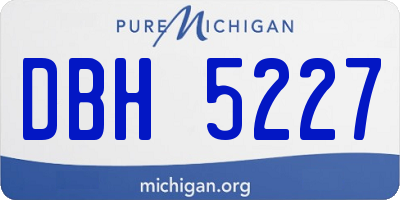MI license plate DBH5227