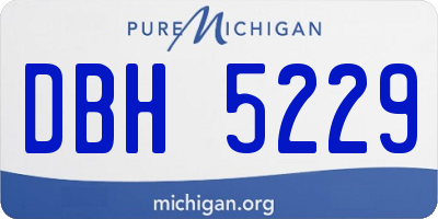 MI license plate DBH5229