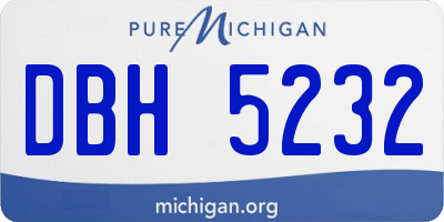 MI license plate DBH5232