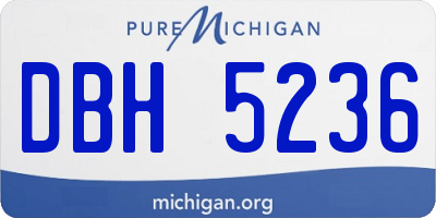 MI license plate DBH5236