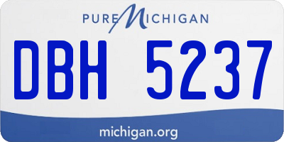 MI license plate DBH5237