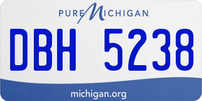 MI license plate DBH5238