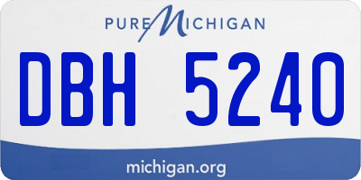 MI license plate DBH5240