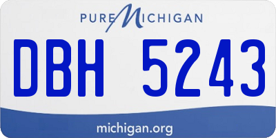 MI license plate DBH5243