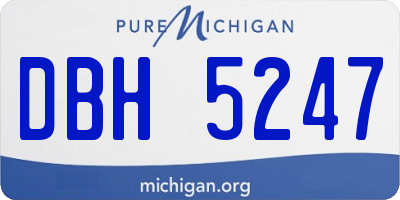 MI license plate DBH5247