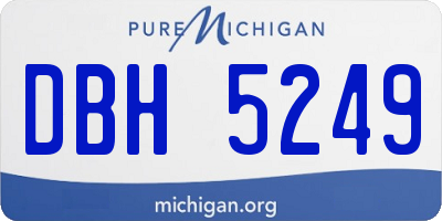 MI license plate DBH5249
