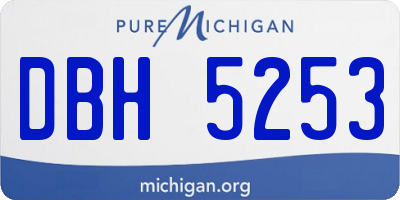 MI license plate DBH5253